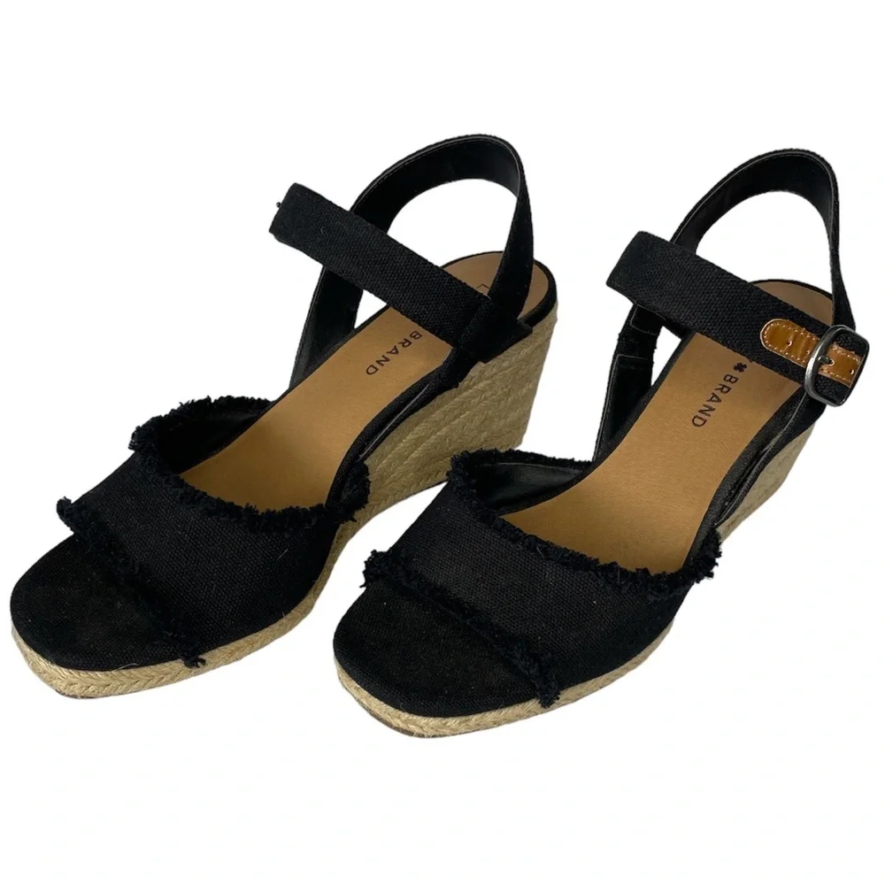 Lucky Brand Black Espadrille Wedge Sandal - Picture 3 of 5